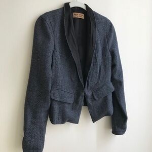 Black Wool Tweed Blazer
